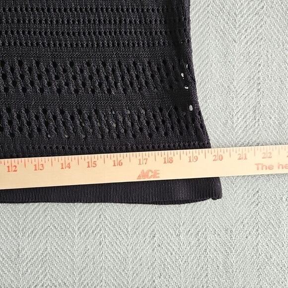 Hooklzo Tunic Blouse Medium Black Crochet Fairycore Y2K Boho Long Sleeve Luxe - Picture 12 of 15